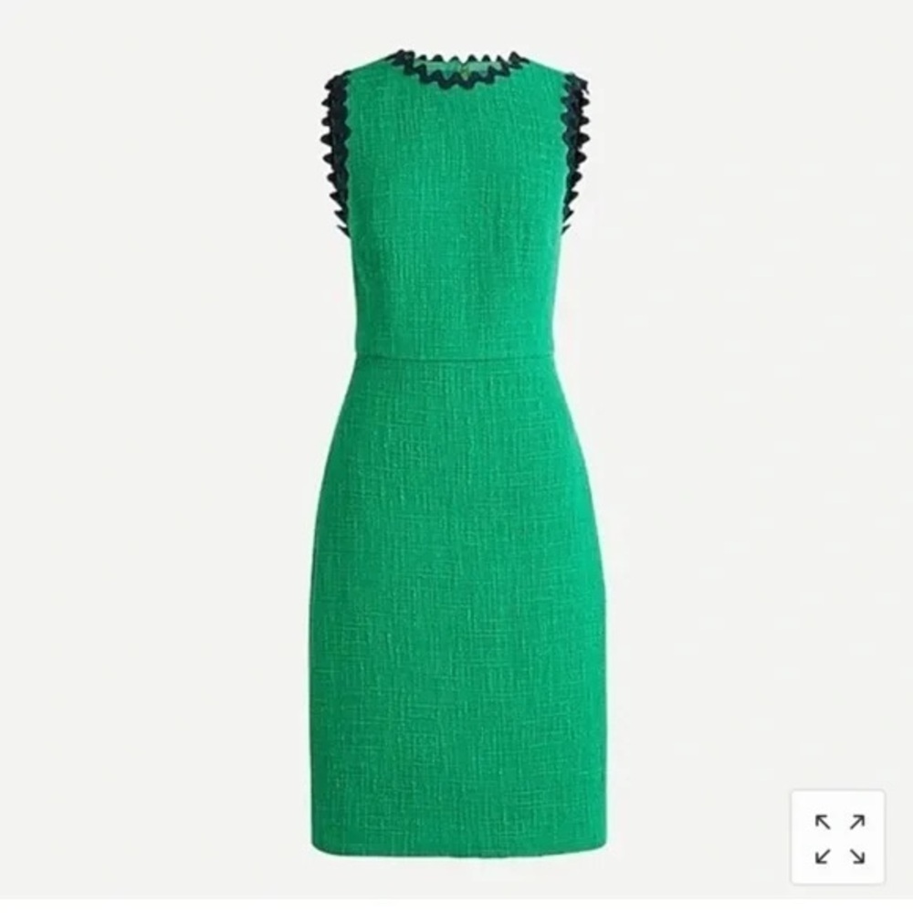 J. Crew Tweed Sheath Dress - Green - Size 6